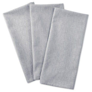DII Gray Solid Chambray Dishtowel, Set of 3