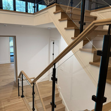 Project #132 | White Oak Staircase with Glass Balustrade