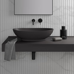 Oasis Charcoal Countertop Stone Basin 600mm - Bathroom Sinks