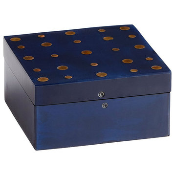 Cyan Small Dotty Container 09788, Black and Brass