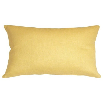 Pillow Decor - Tuscany Linen Banana Yellow 12 x 20 Throw Pillow