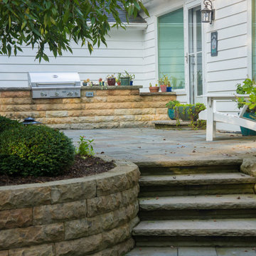 Sandstone Patio and Sandstone Retaining Wall