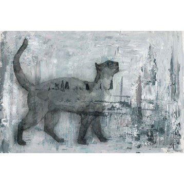 "Cat Prance" Painting Print on Wrapped Canvas, 45"x30"