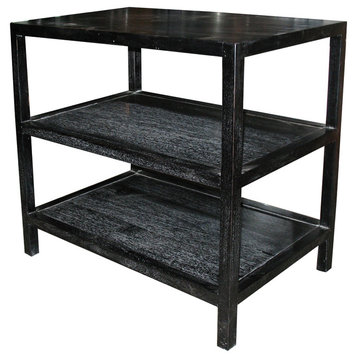 2 Shelf Side Table, Hand Rubbed Black