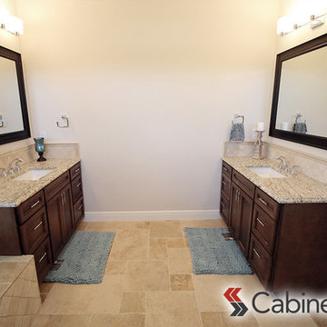 Large Master Bathroom with His and Her Vanities