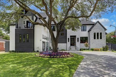 Example of a transitional exterior home design in Houston