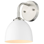 Golden Lighting - Zoey 1 Light Sconce In Pewter With Matte White Steel Shade(s) (6956-1W PW-WHT) - Industrial style Zoey 1-Light Wall Sconce in Pewter with Matte White Shade finish. Light Bulb Data: 1 Incandescent, Type A 100 watt.