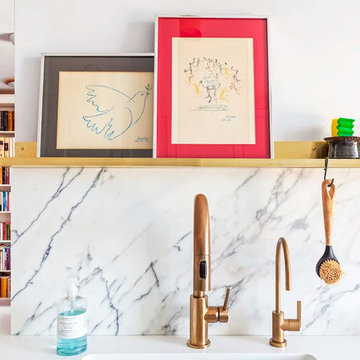 Jackson Heights NYC White Shaker + Paonazzo Marble
