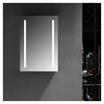 LED Mirror Medicine Cabinet With Defogger, Dimmer and Outlets, 24" Right