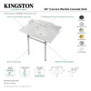 Kingston Brass LMS36MBSQ0 36" Carrara Marble Console Sink, Legs
