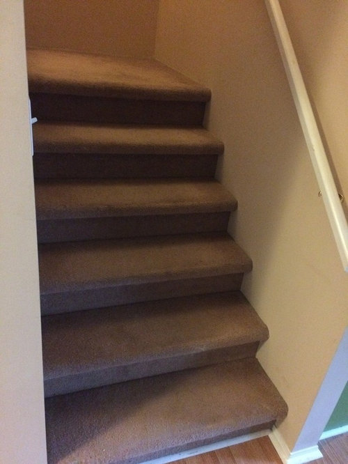 Redo Carpet Or Install Stair Treads For, Carpet Pads For Basement Stairs