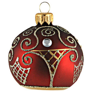 Ruby Ball Ornament With Gold Lattice Traditional Christmas Ornaments By Glassor Us Houzz