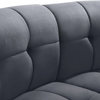Limitless Velvet Upholstered 2-Piece Modular Sectional, Gray