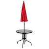 Flash Furniture Nantucket 6PC Plastic Patio Umbrella Table & Chairs Set in Red