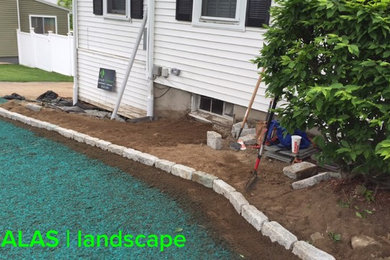 Winchester, MA - Cobble stone edging
