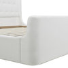 Brooks Contemporary Tufted Shelter Platform Bed, Antique White Polyester, King