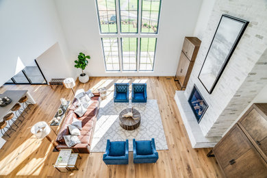 Living room - rustic living room idea in San Diego