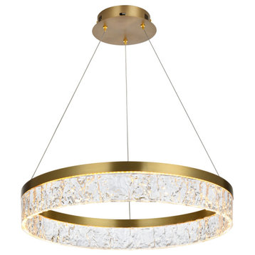 22" Adjustable LED chandelier, Satin Gold