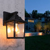 Dusk-to-Dawn Wall Sconce Water Ripple Glass Light Fixtures
