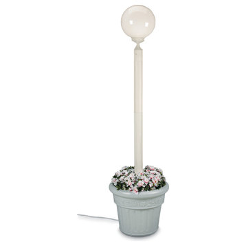 European Single Globe Planter Lamp, White