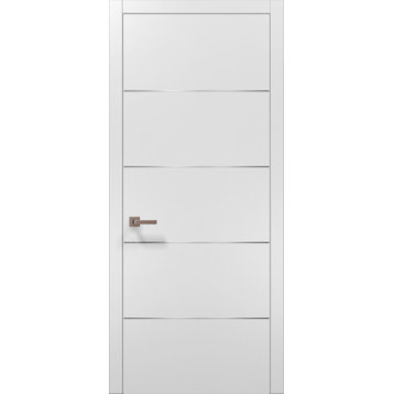 Interior Modern Door with Hardware | Planum 0020 White Silk | Solid Bedroom Bath