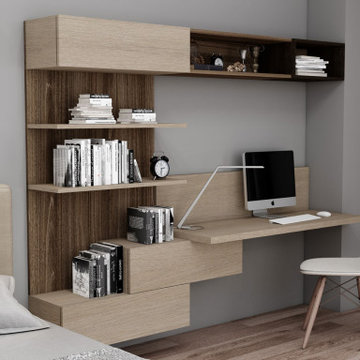 Desk Study Unit Storage Beige Grey Lorenzo Oak Supplied by Inspired Elements