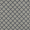 Navy Blue, Fan Patterned Woven Upholstery Fabric By The Yard