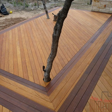 Garapa Hardwood Decking with Ipe Border