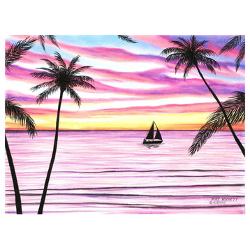 Mike Bennett Tropical Sunset #1 Art Print, 18"x24"