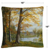 Albert Bierstadt 'A Quiet Lake' Decorative Throw Pillow