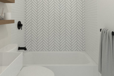 White Bathroom Rendering - Alternate View