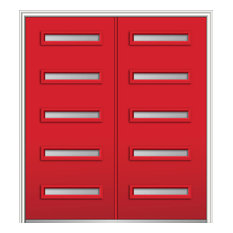 Frosted 5-Lite Steel Double Door 66"x81.75" Right Hand In-swing