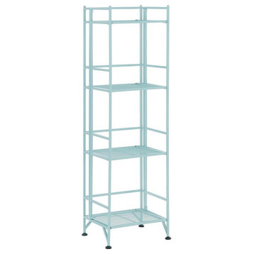 Convenience Concepts Xtra Storage Four-Tier Folding Shelf with Green Metal Frame