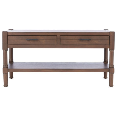 Filbert 2 Drawer Coffee Table Brown Safavieh