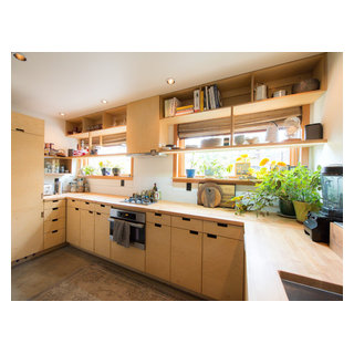 Japanese Modern ADU- Tiny House for a Designer - Asian - Kitchen