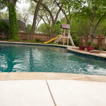 Custom Pool with Combination Rock Waterfall/Jump Boulder