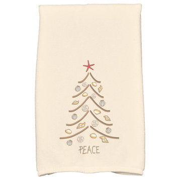 Sand Tree Decorative Holiday Geometric Print Hand Towel, Beige
