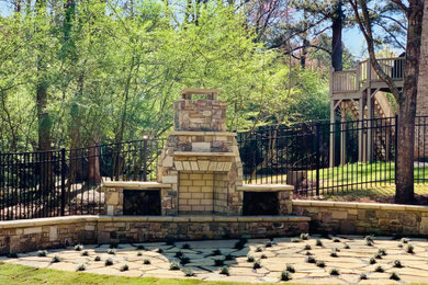 Smyrna outdoor enhancements - Stacked Stone Fireplace, Flagstone Patio, Stacked