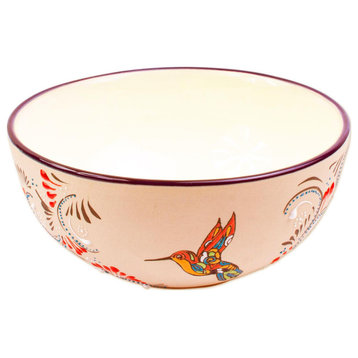 Novica Handmade Colibri Ceramic Serving Bowl