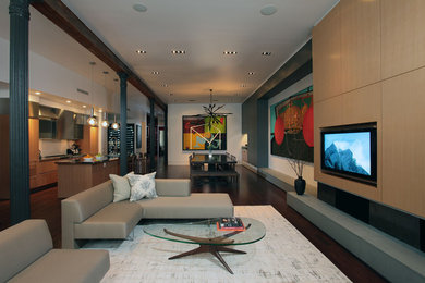 Living room - contemporary living room idea in New York