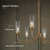 LNC 6-Light Modern Gold Multiple Finishes Candle Clear Glass Chandelier