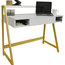 Lean Retro Office Desk/Computer Workstation/Dressing Table, Pine/White
