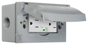 RACO 5874-5S Weatherproof Self-Test GFCI Outlet Kit, Gray, 15A, 125V
