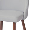 Mid-Century Fabric & Metal Side Chairs, Set of 2, Light Gray