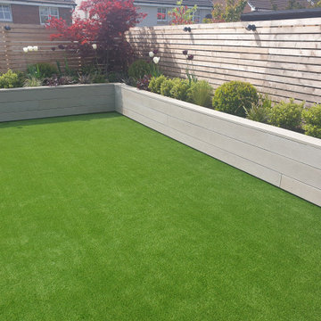 Artificial Lawn and Raised Composite Clad Planters