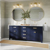 The Savoy Bathroom Vanity, Monarch Blue, 72", Double, With Mirror, Without Faucets, Freestanding