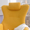 Modern Rocking Chair Cashmere Fabric Suitable for Living Room, Yellow