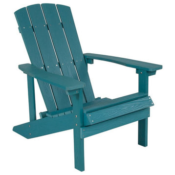 Flash Furniture Charlestown Faux Wood Adirondack Chair In Sea Foam