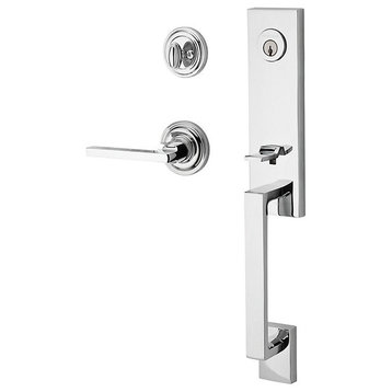 Baldwin Reserve Seattle Handleset, LH Square Lever, Polished Chrome