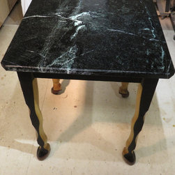 Equestrian Table: 30"x30"X 36"h SoapStone, Poplar, Walnut, HorseShoes - Kitchen And Dining Furniture